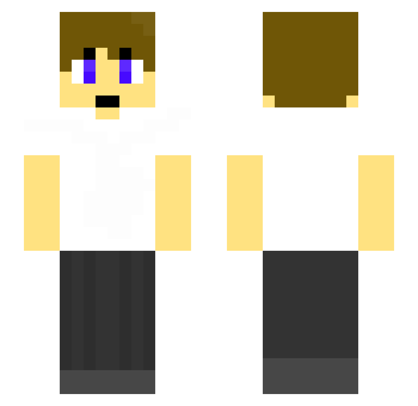 xD_McMeme Minecraft skin, front and back view