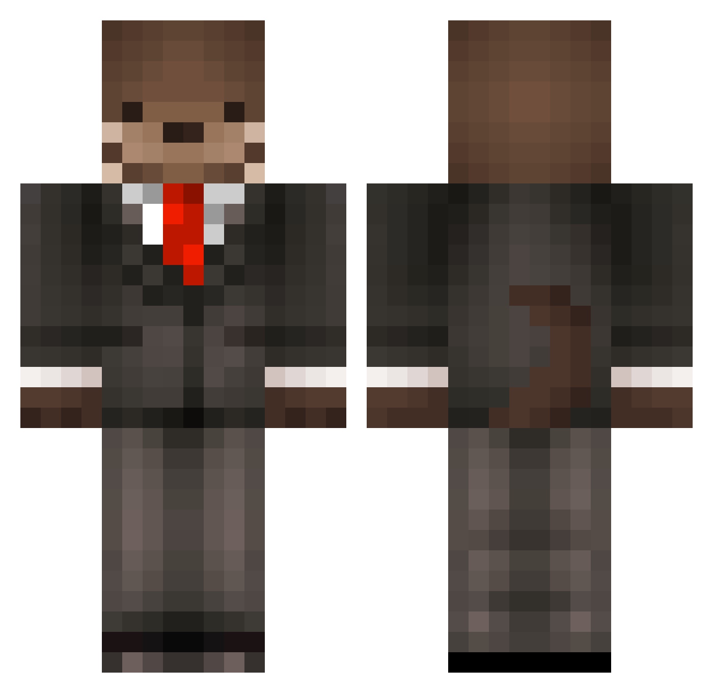 Poggoda Minecraft skin, front and back view