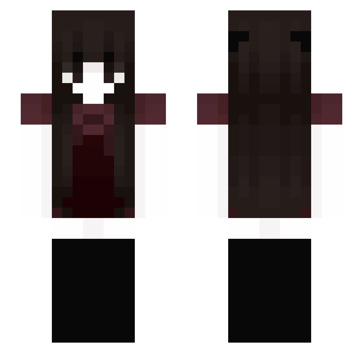 ainyf Minecraft skin, front and back view