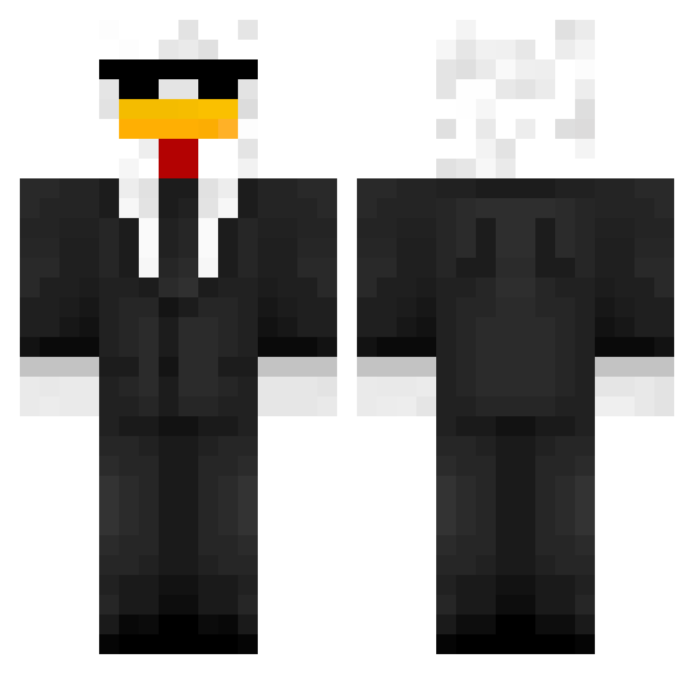 EnderMolchHD Minecraft skin, front and back view