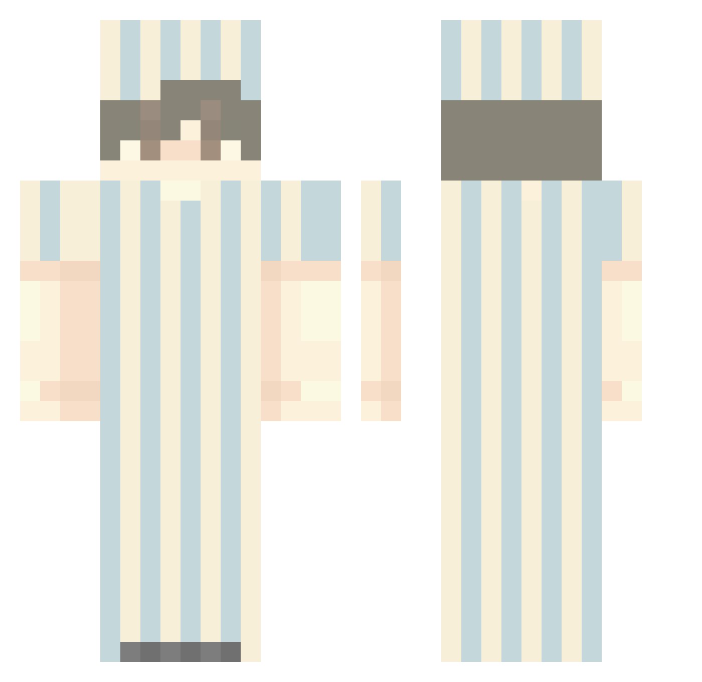Xfreako Minecraft skin, front and back view