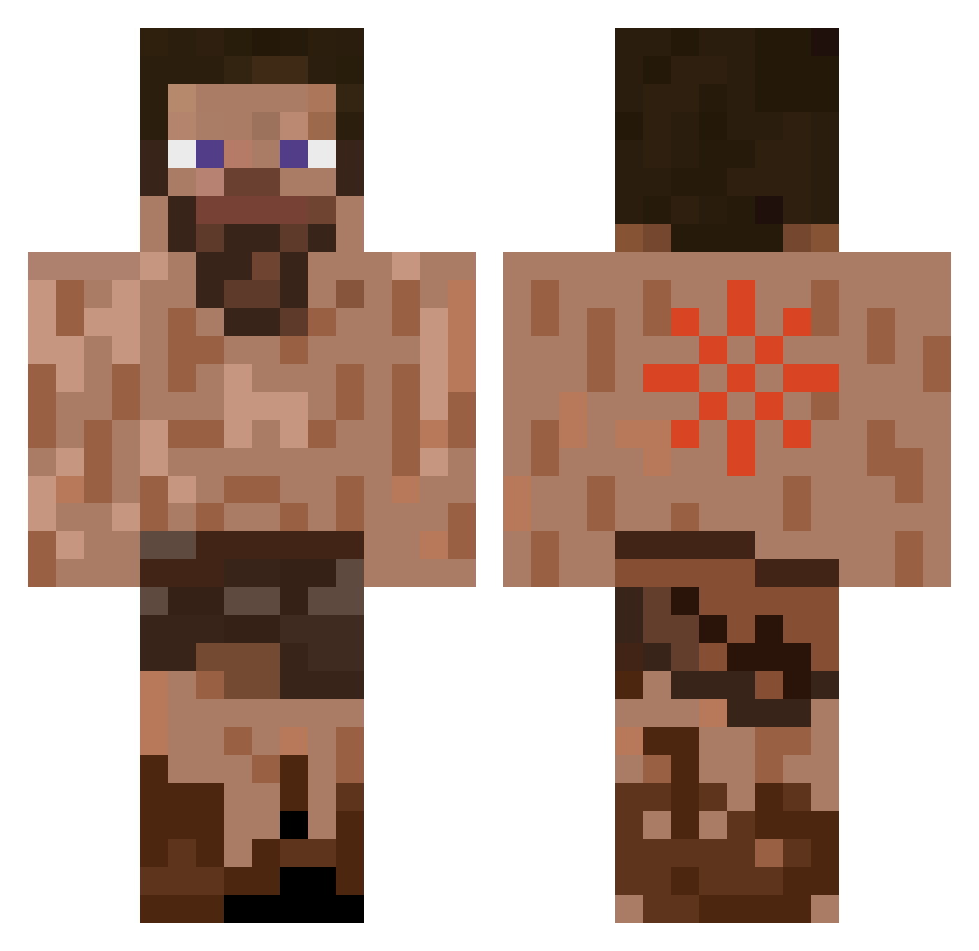 Zixy_1 Minecraft skin, front and back view