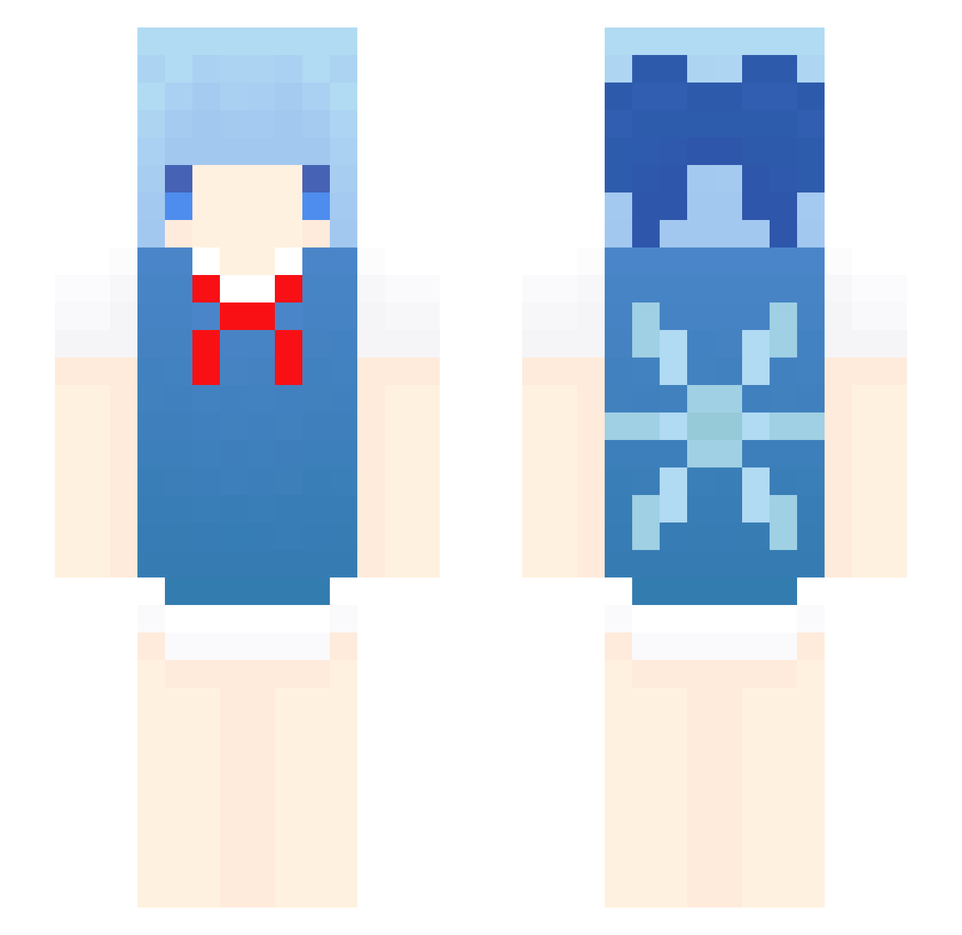 Tablas Minecraft skin, front and back view