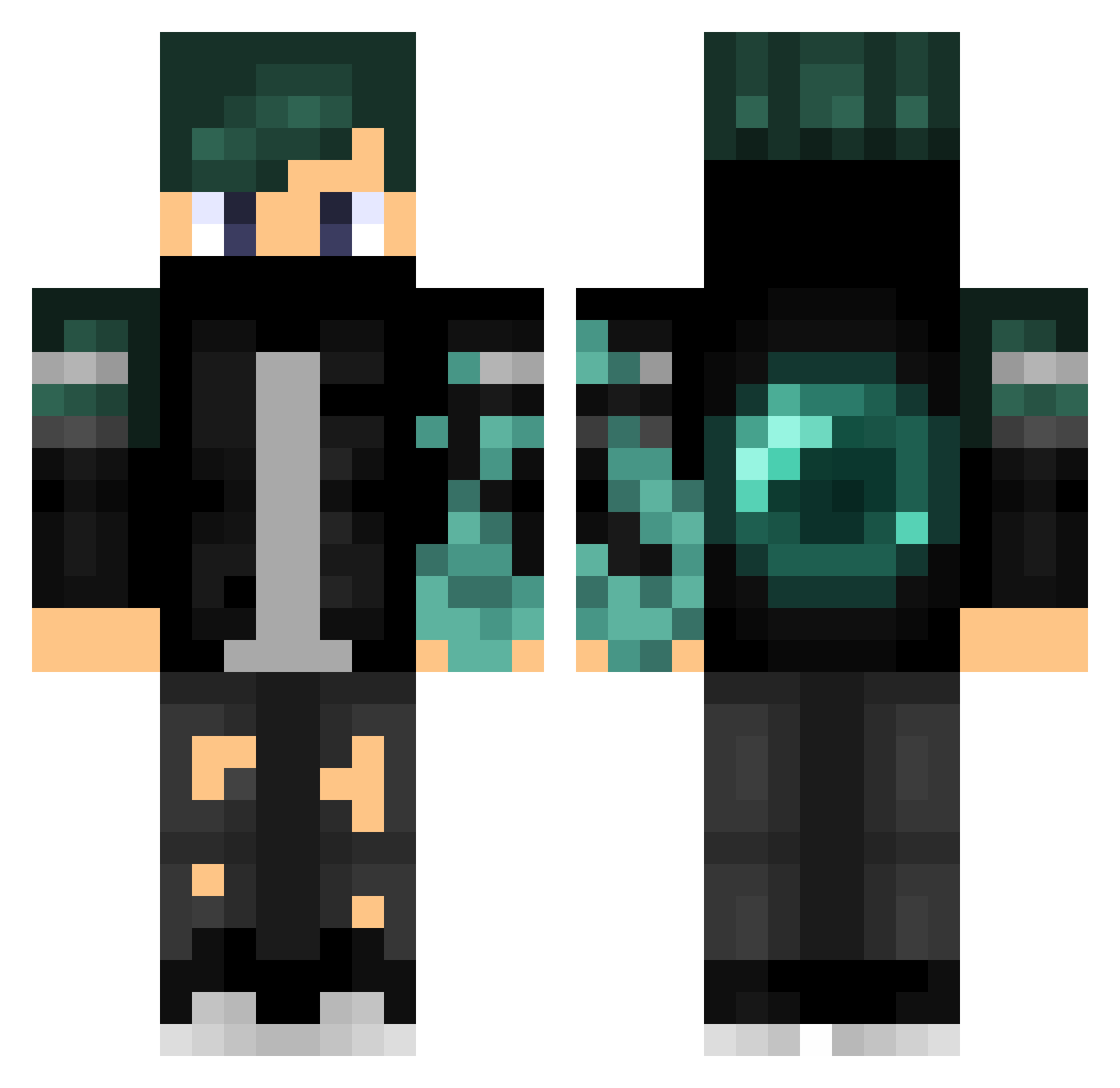 SevOrion Minecraft skin, front and back view
