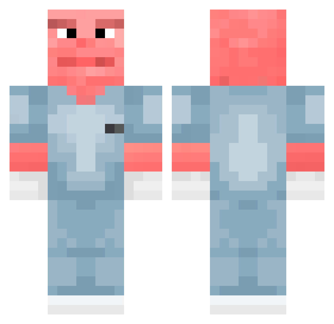 DinooFE Minecraft skin, front and back view