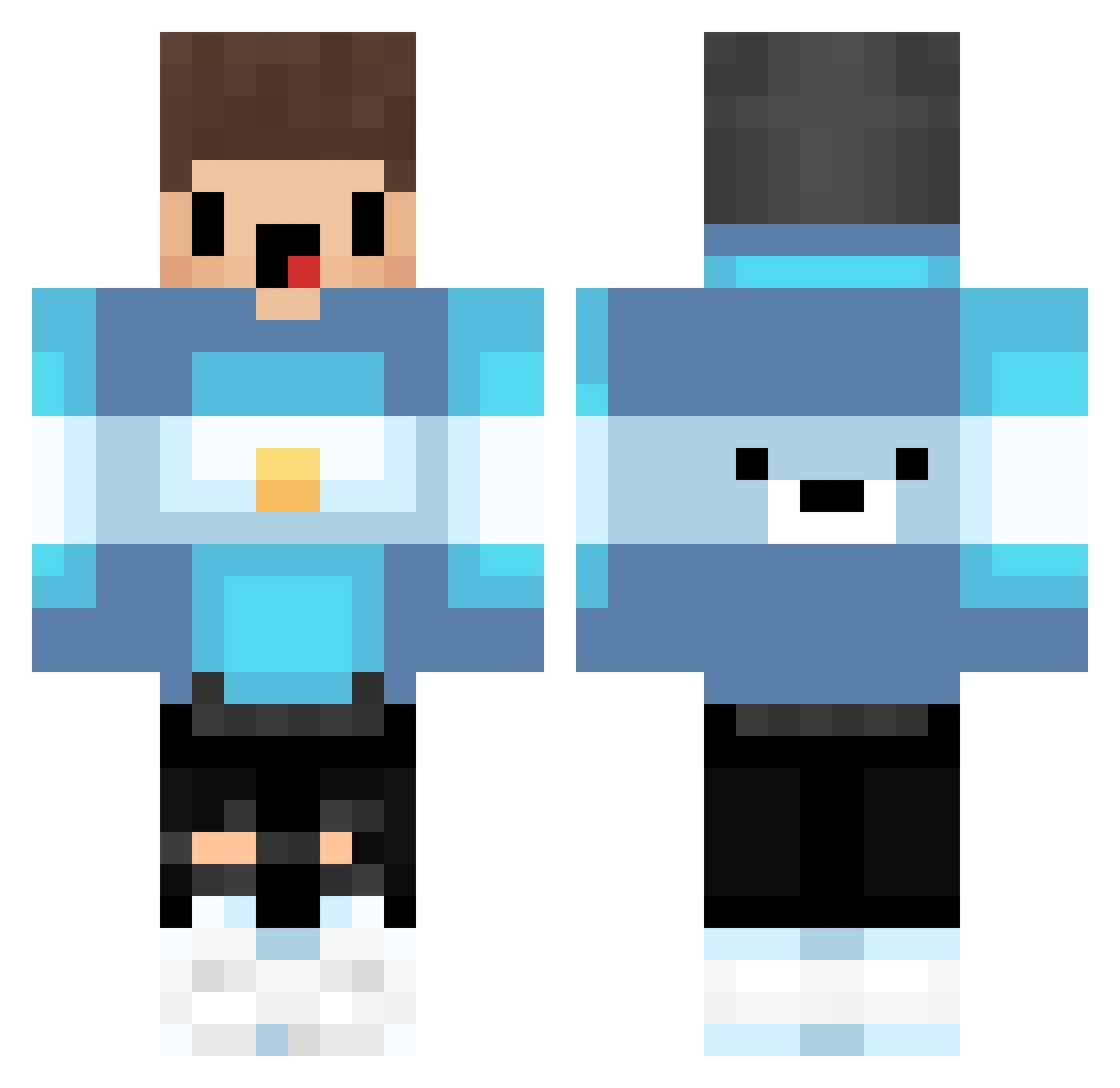 ahmedat8hy Minecraft skin, front and back view
