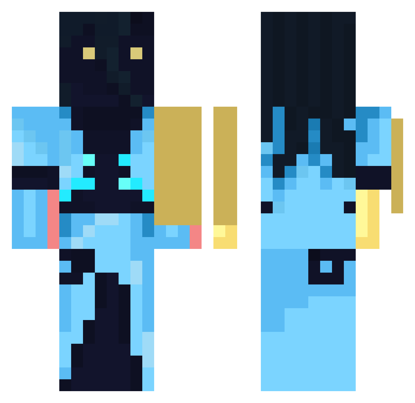 Smille_c Minecraft skin, front and back view