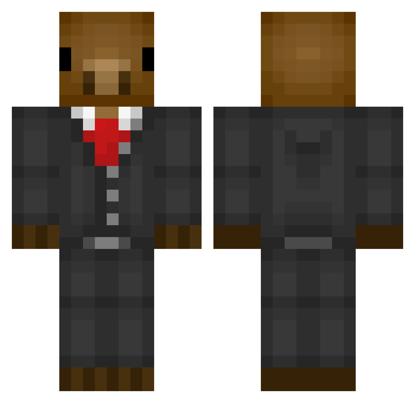 itsaXano Minecraft skin, front and back view