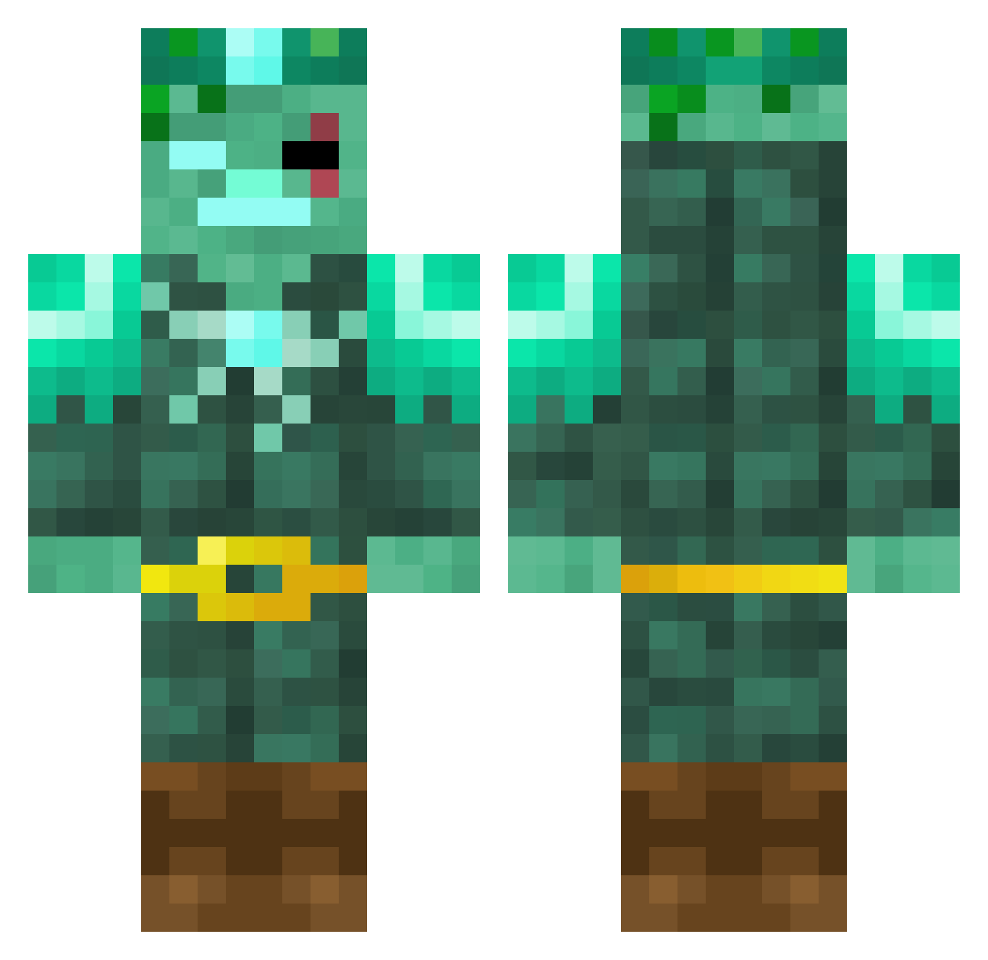 JubasTN Minecraft skin, front and back view