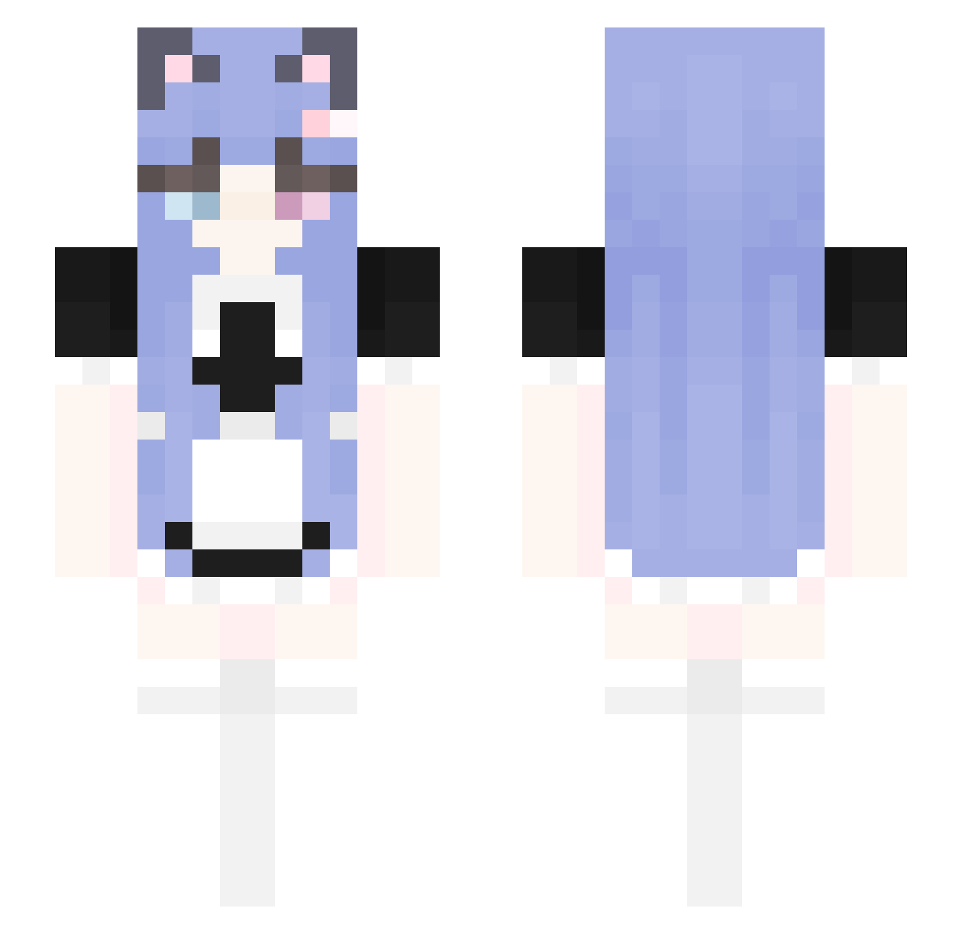 9Lecy Minecraft skin, front and back view