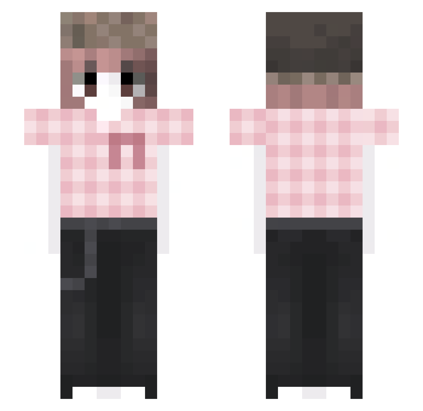 Kryren13 Minecraft skin, front and back view
