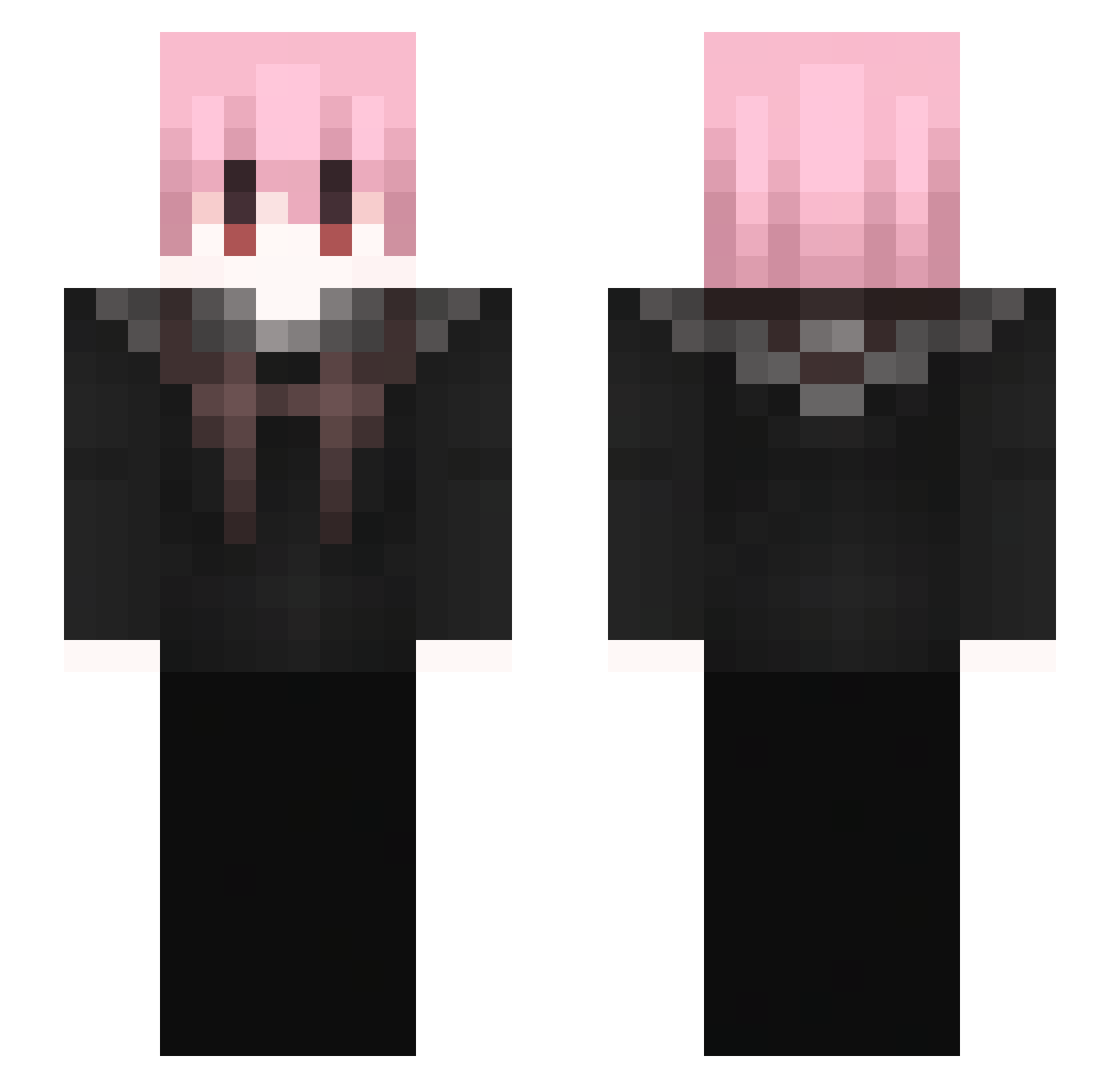 ystq Minecraft skin, front and back view