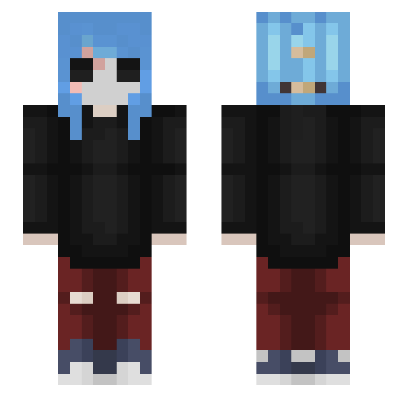 Confoozzed Minecraft skin, front and back view