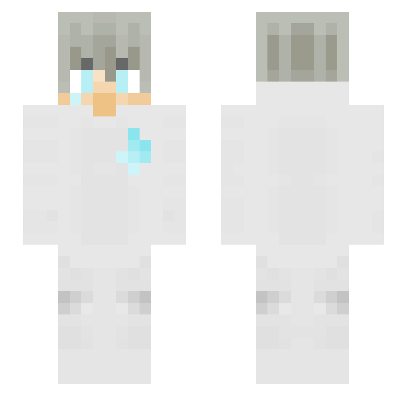 Yuk10623 Minecraft skin, front and back view