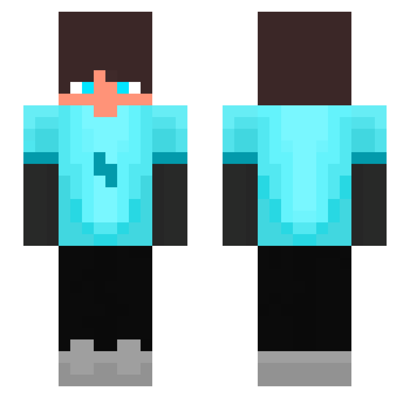 Lerb7 Minecraft skin, front and back view