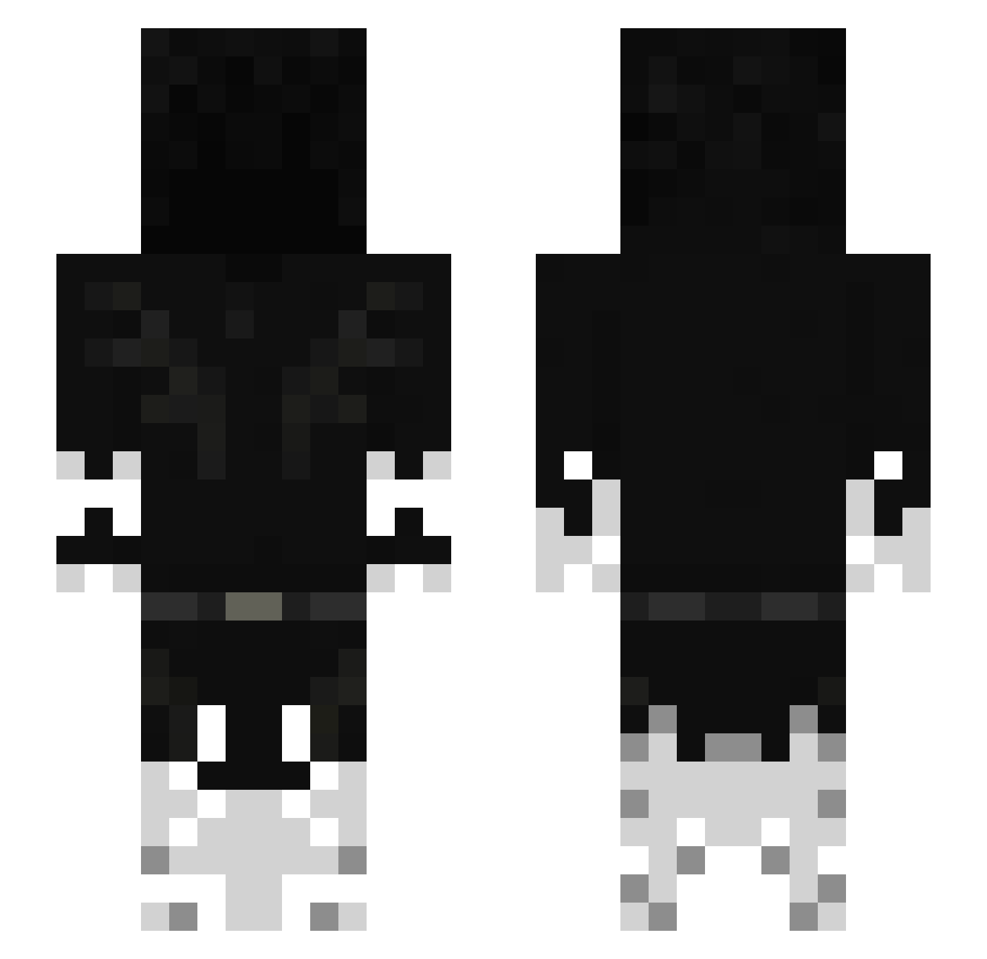 AllChanged Minecraft skin, front and back view
