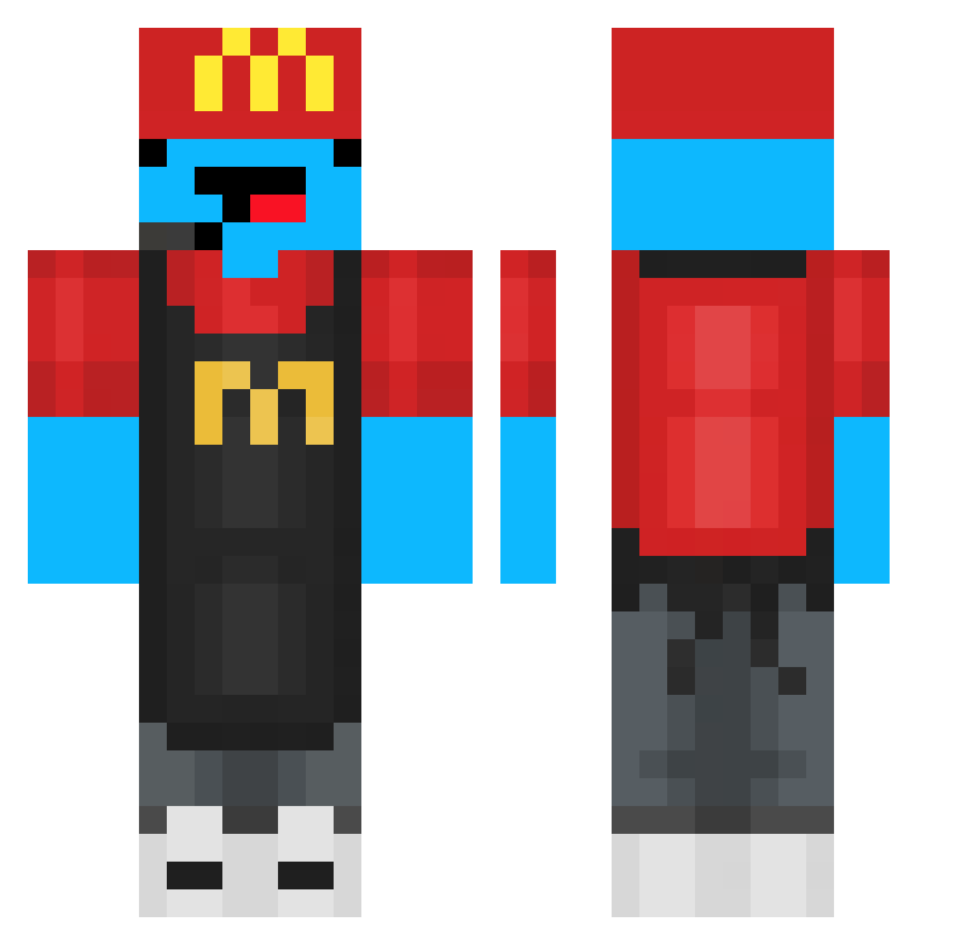 moranbaby Minecraft skin, front and back view