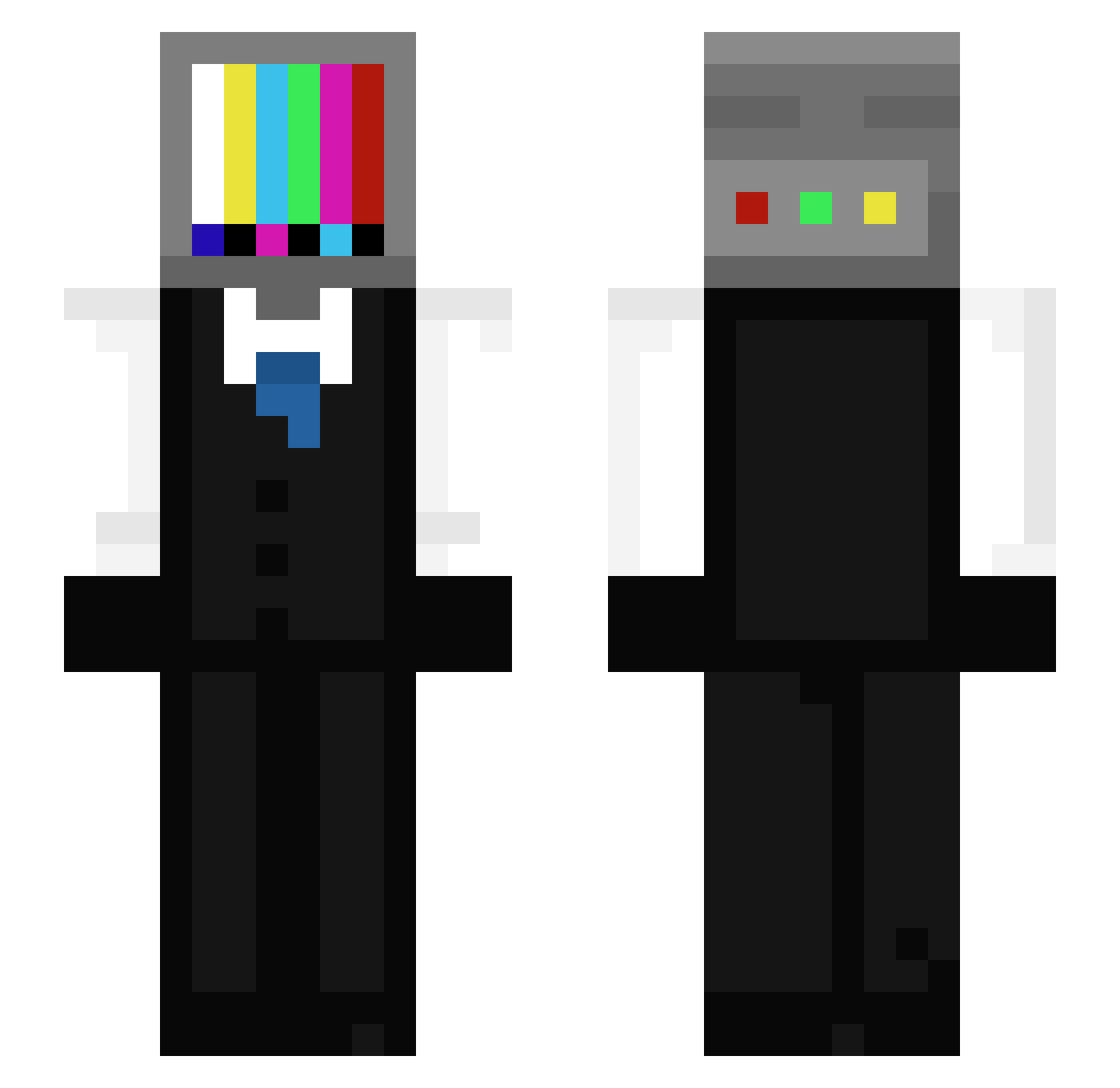 Aurel224 Minecraft skin, front and back view