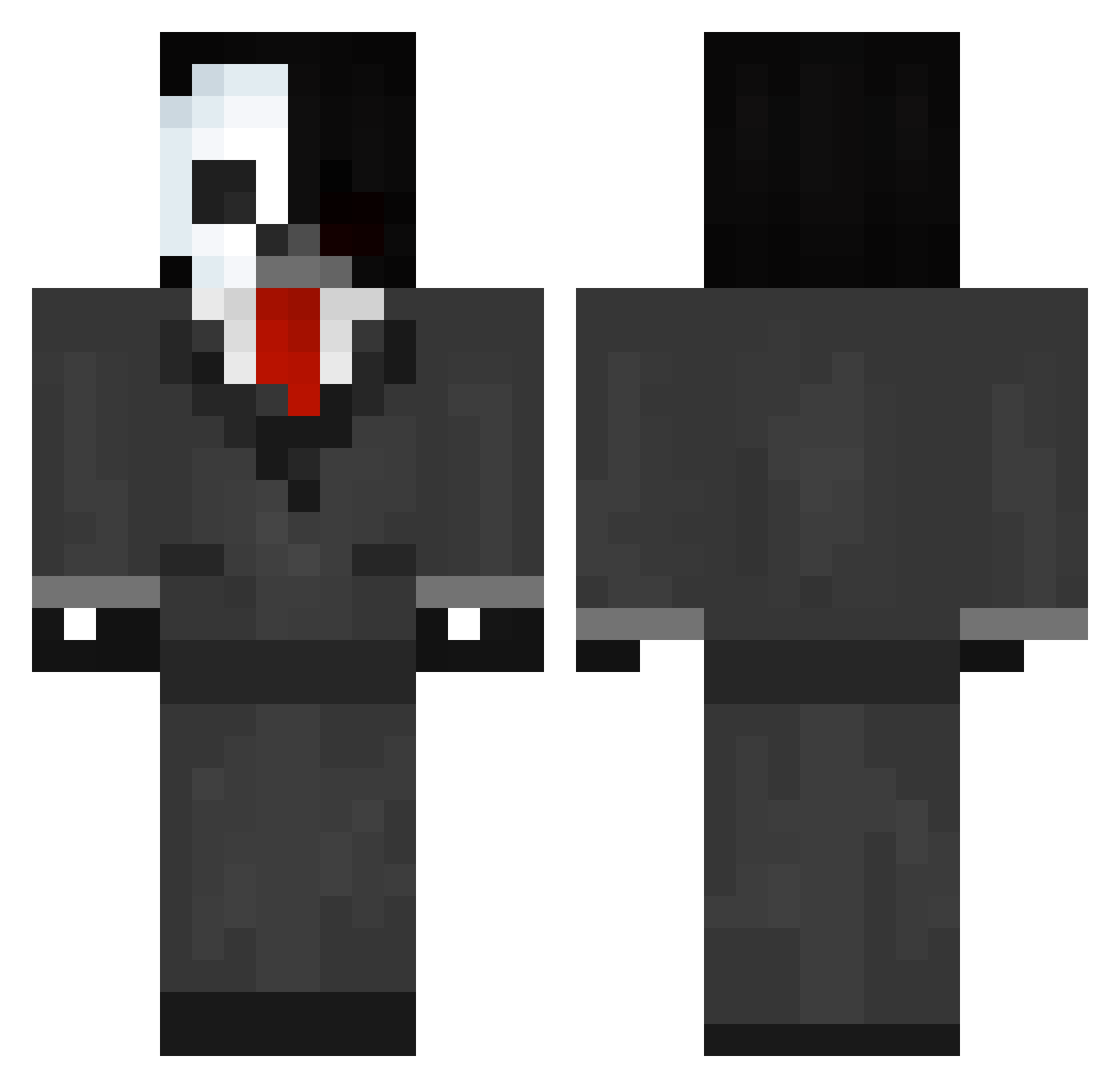 Zexiled Minecraft skin, front and back view