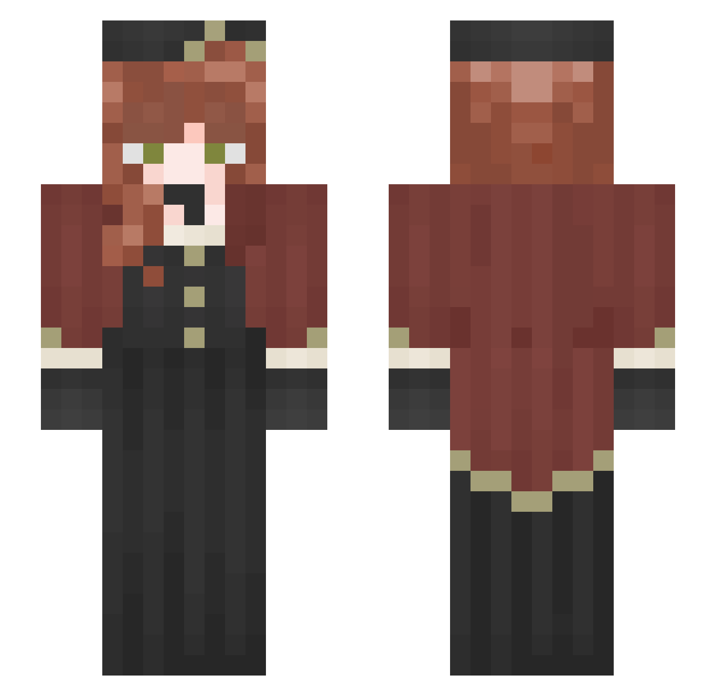 hannahsocks Minecraft skin, front and back view