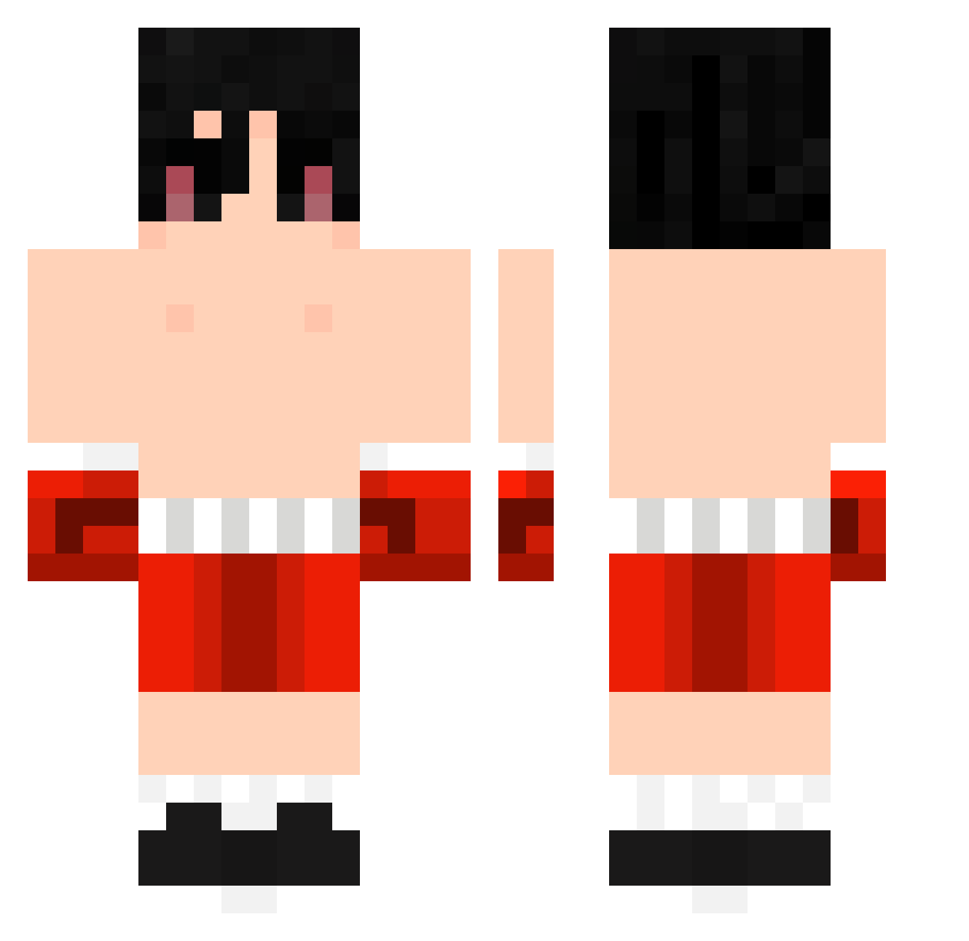 GGUINGing Minecraft skin, front and back view