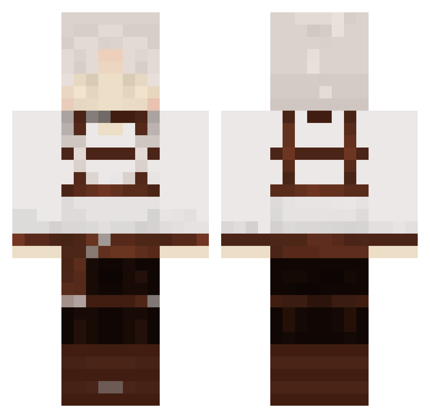 CanaryProject Minecraft skin, front and back view