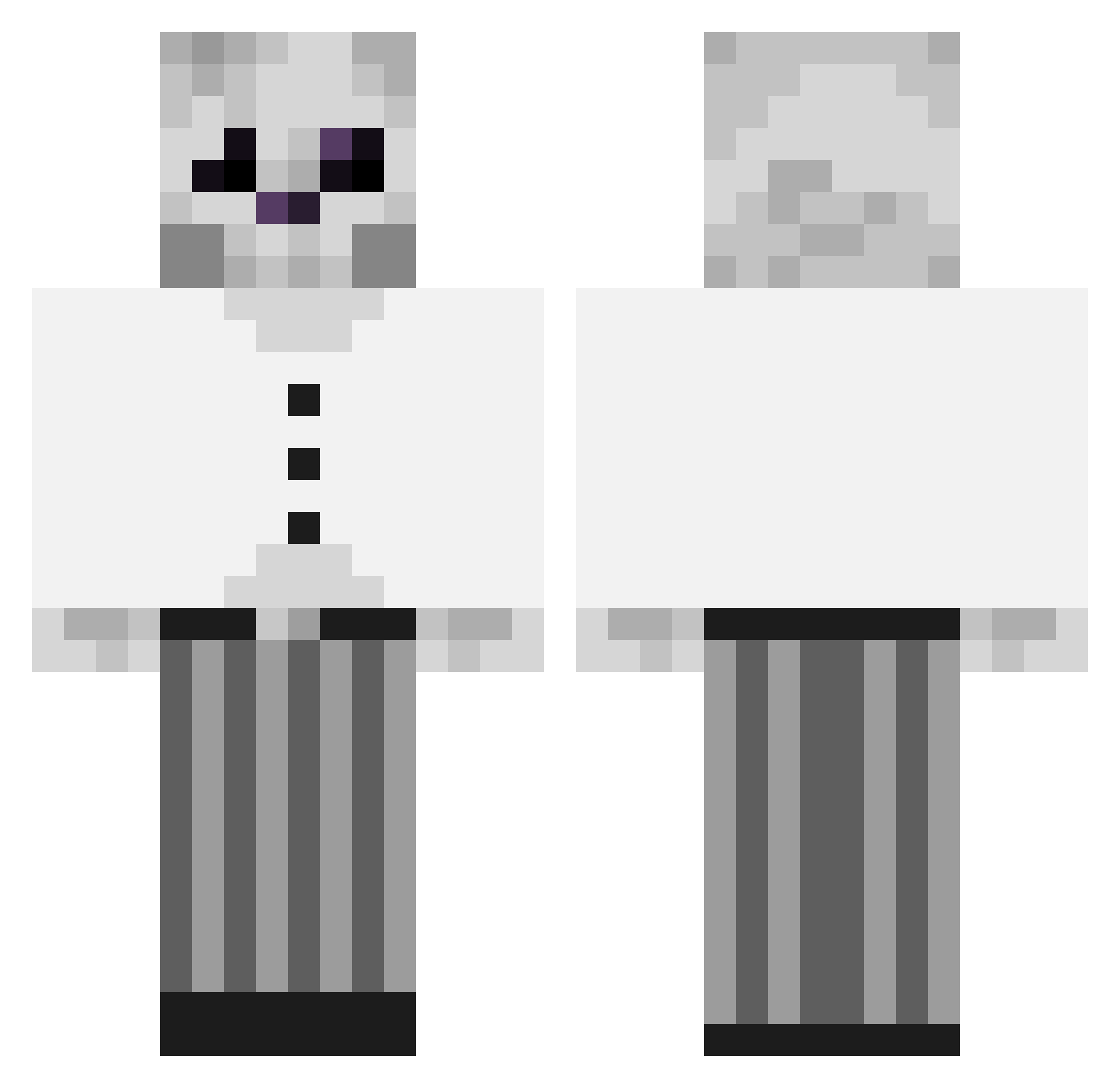 GregaTema Minecraft skin, front and back view