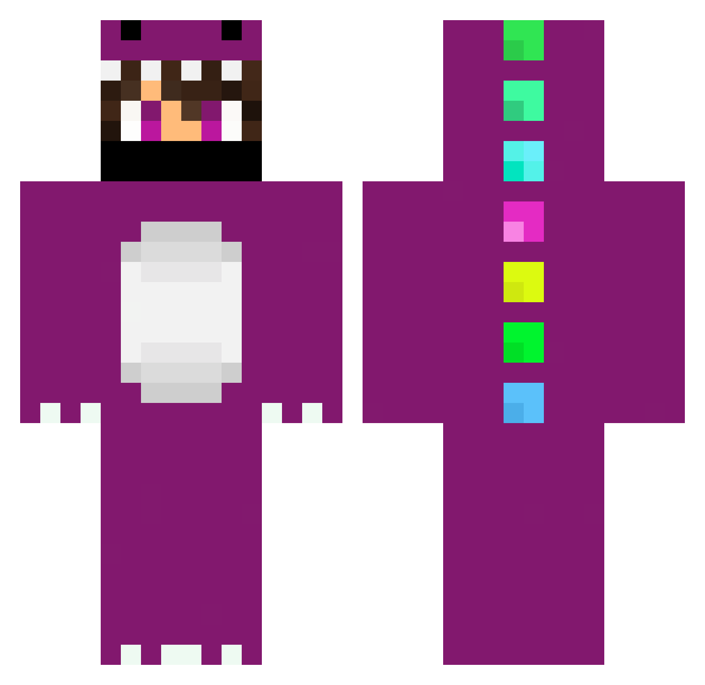 Zaumplay13 Minecraft skin, front and back view