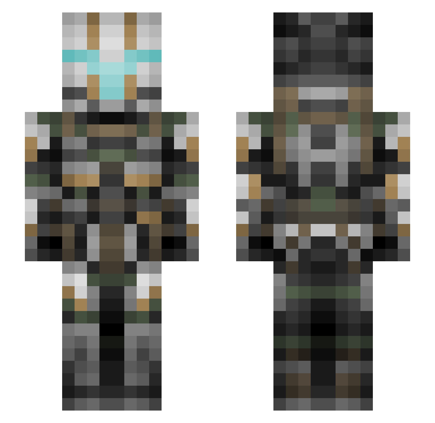 Sunlighthurts Minecraft skin, front and back view