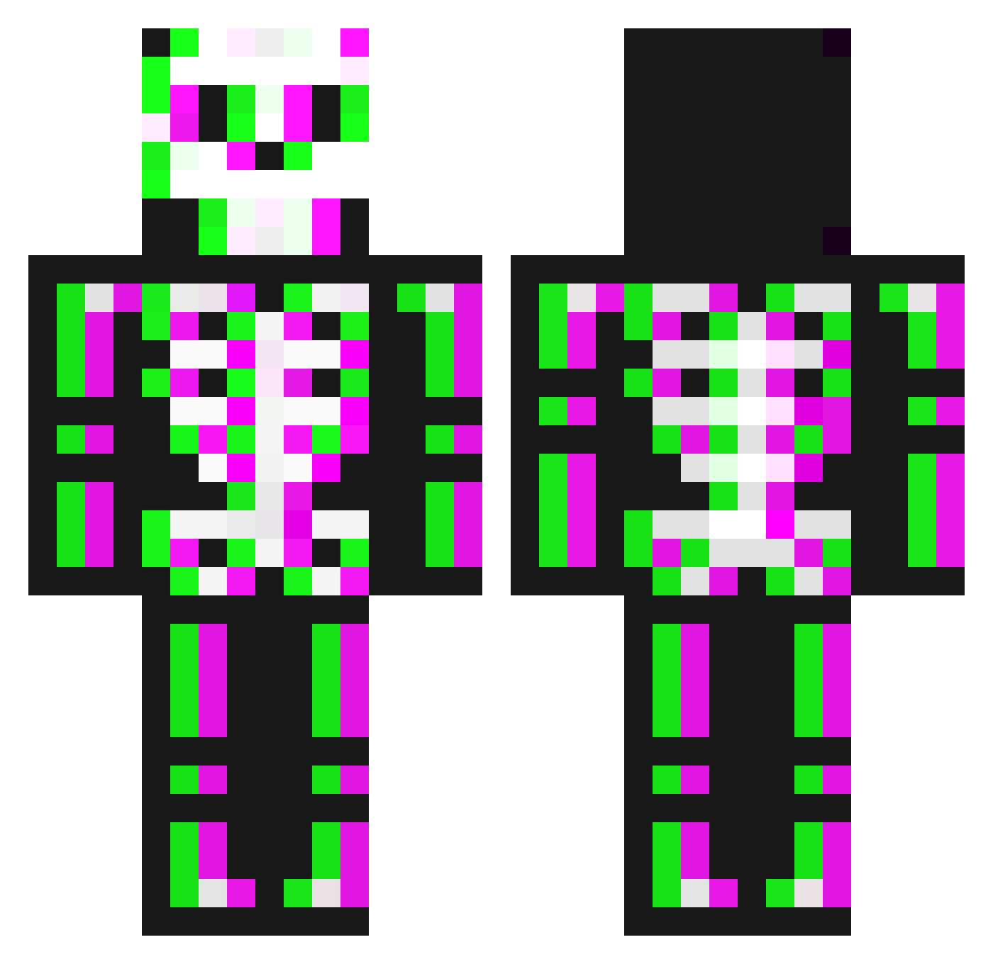 Sp1cyLuvGravy Minecraft skin, front and back view