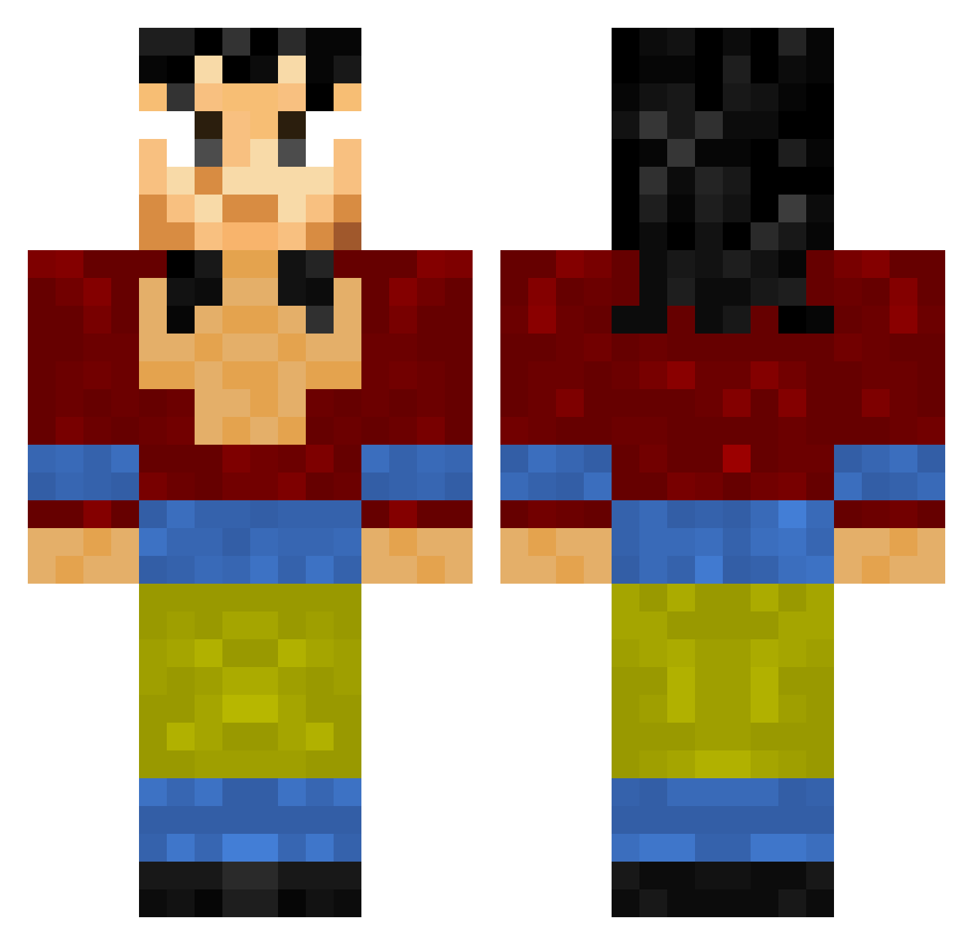 Ghetto Minecraft skin, front and back view