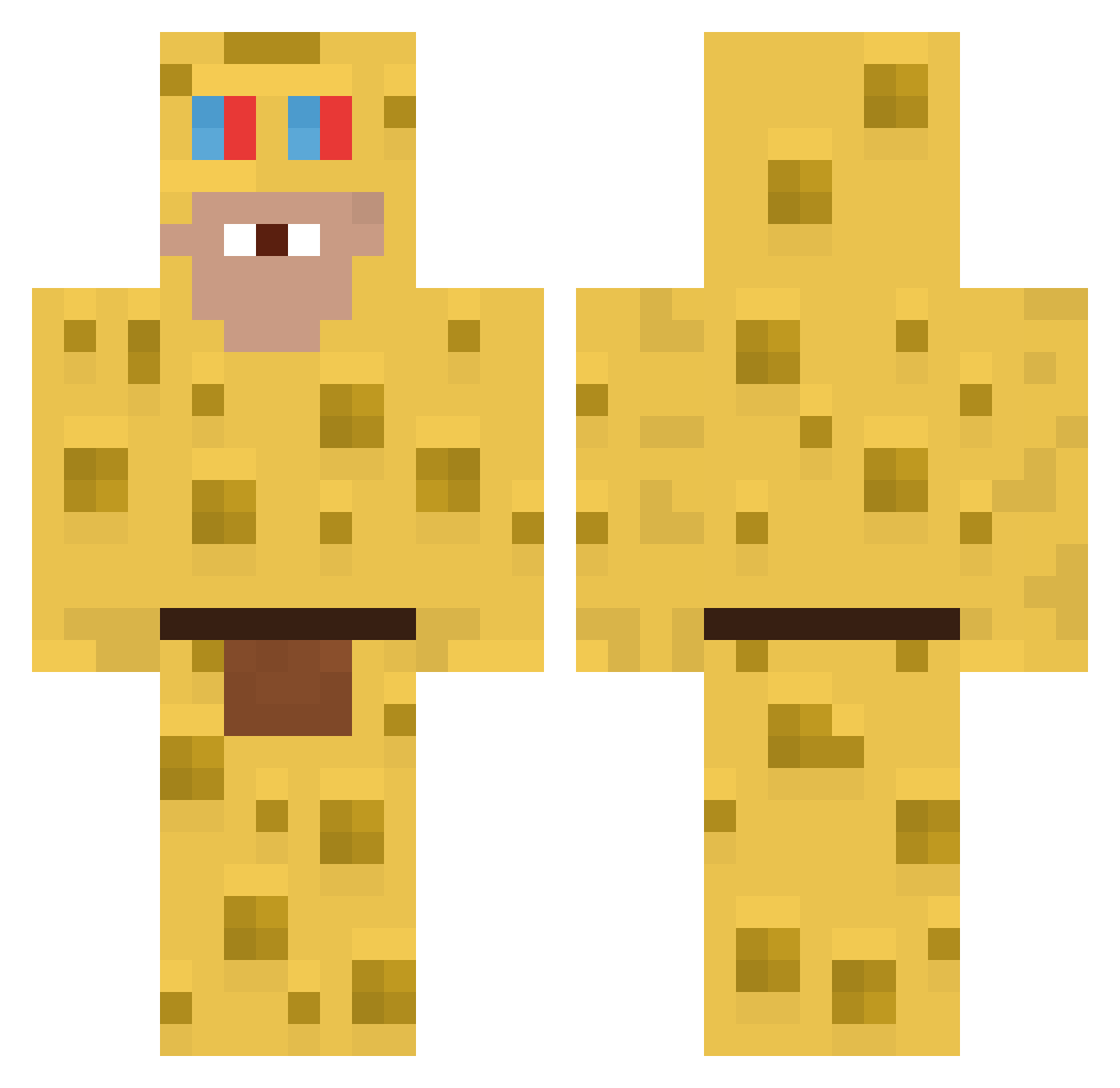 Duckdiino Minecraft skin, front and back view