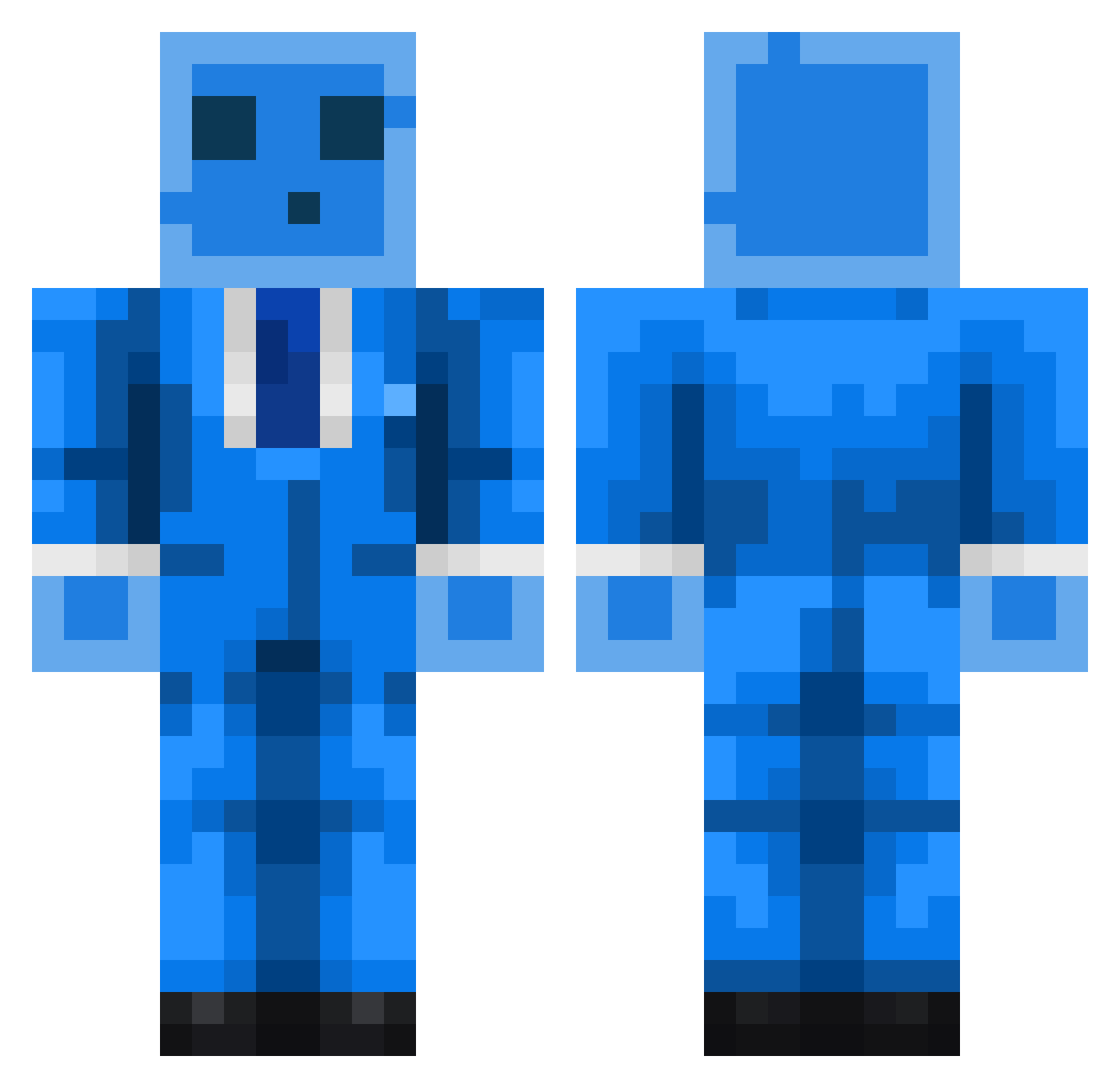 Orixter Minecraft skin, front and back view