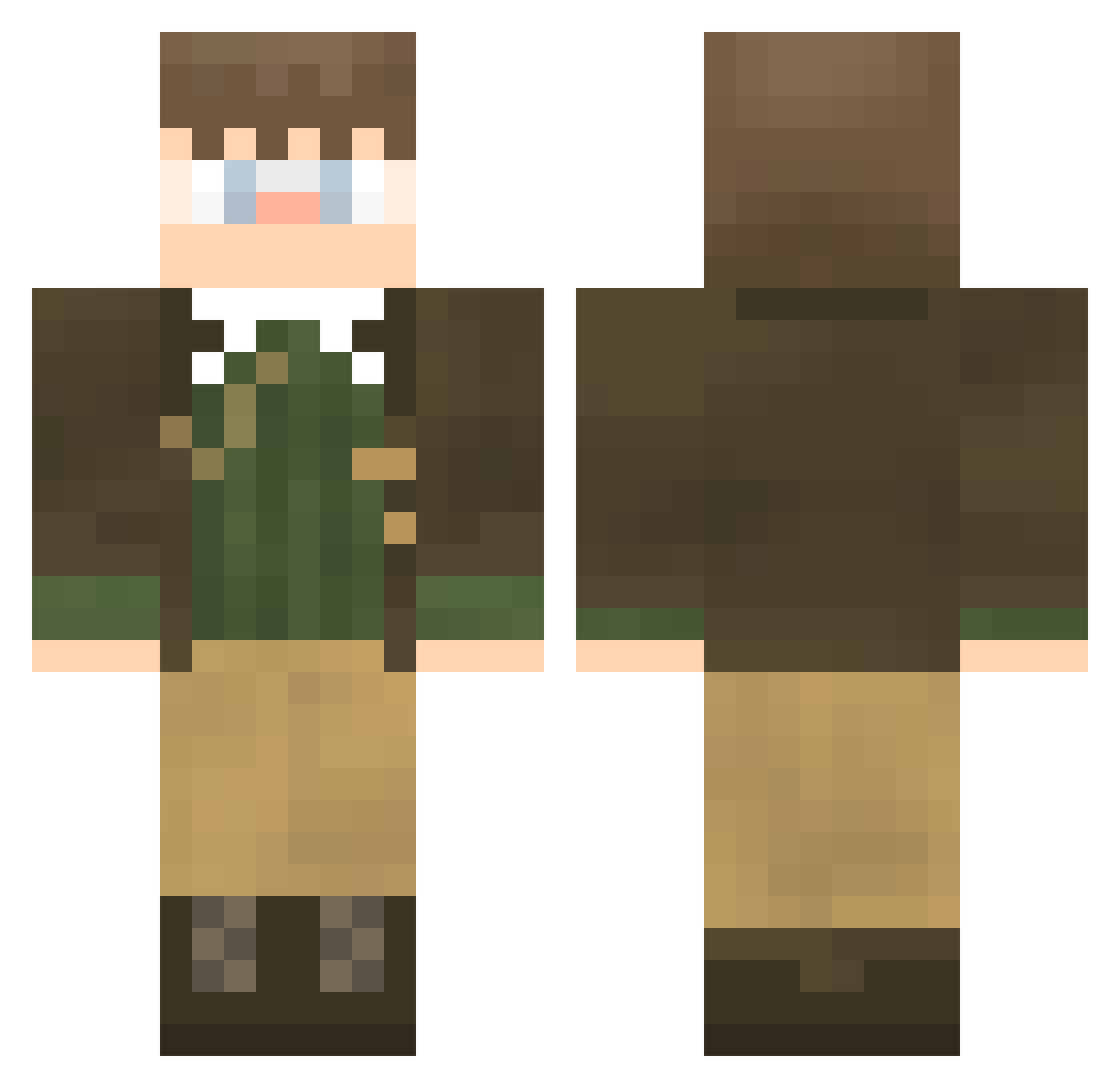 TheMilkman2007 Minecraft skin, front and back view