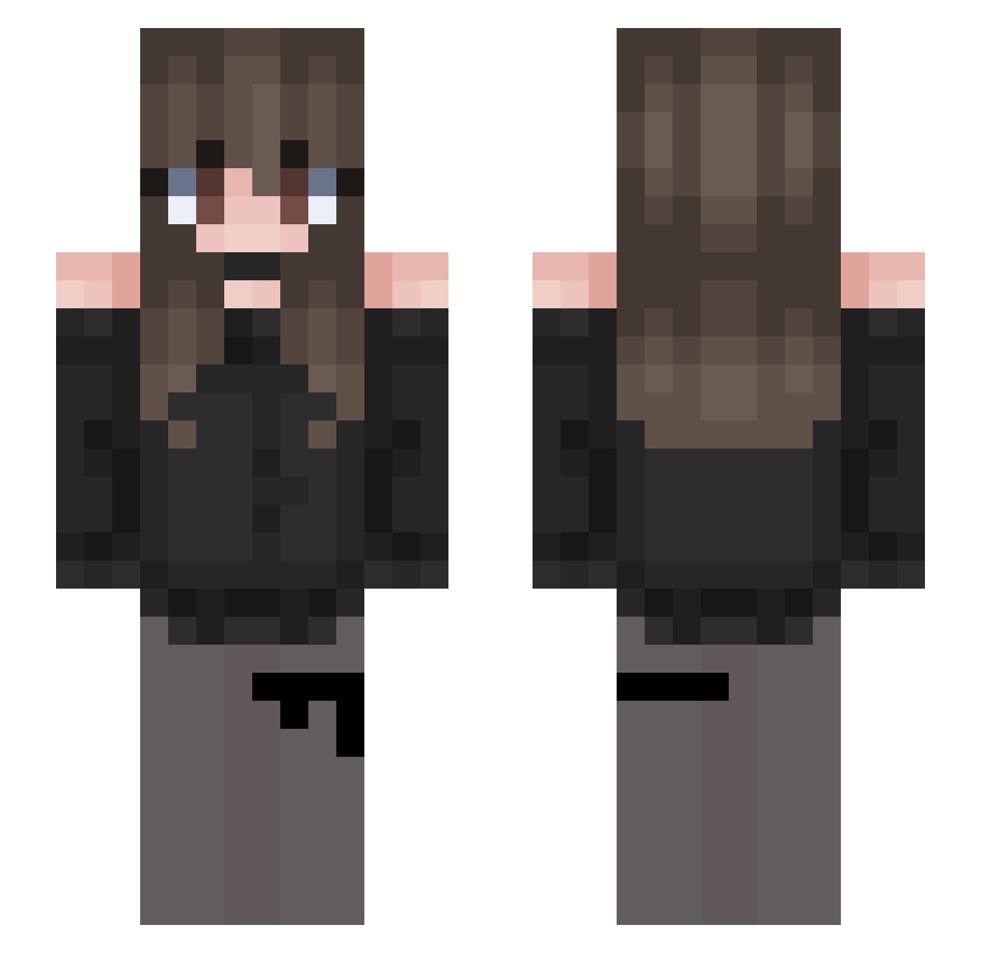 Escurridiza Minecraft skin, front and back view