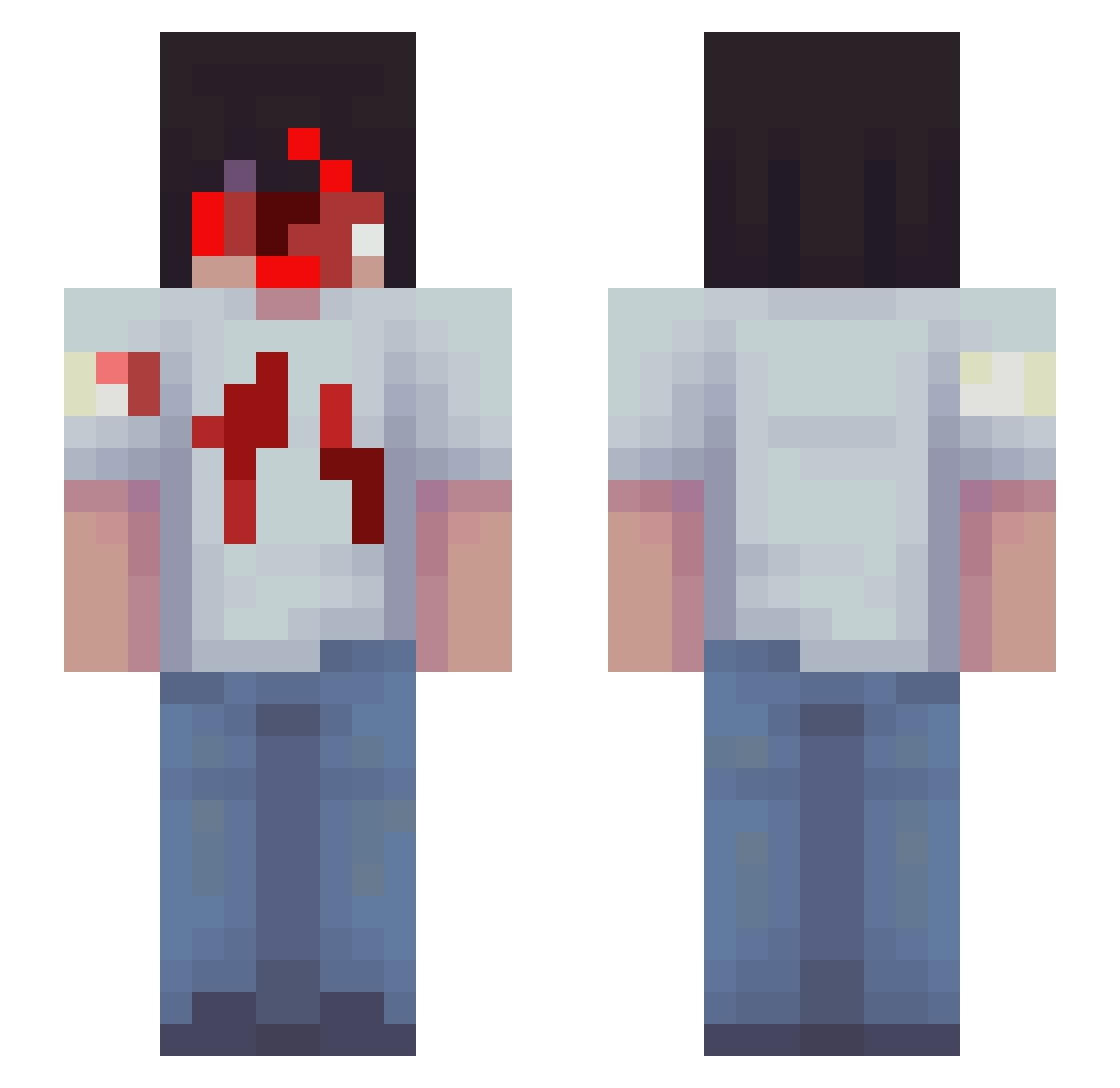 yox_xp Minecraft skin, front and back view