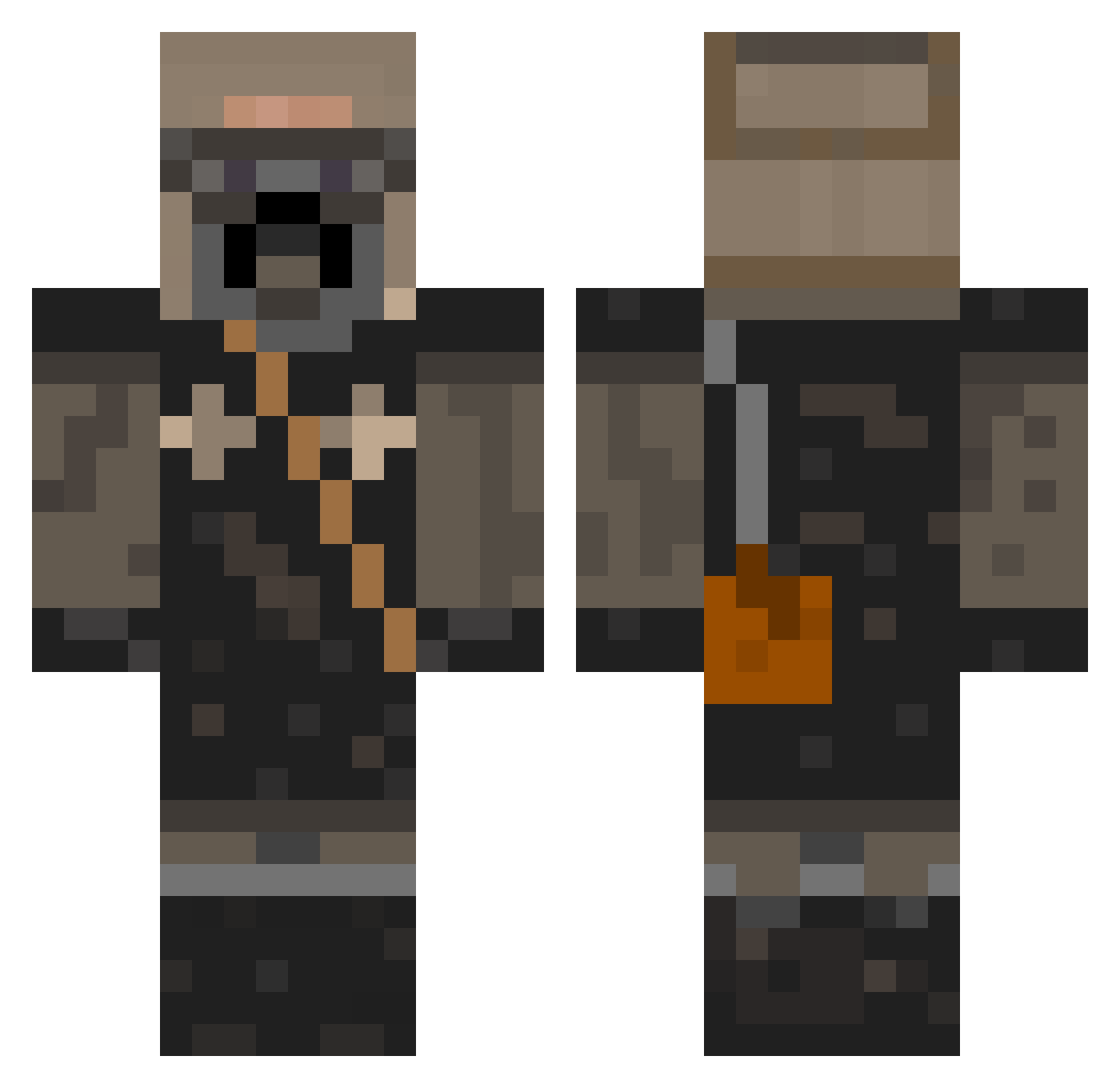 L33TCH0PP3R Minecraft skin, front and back view