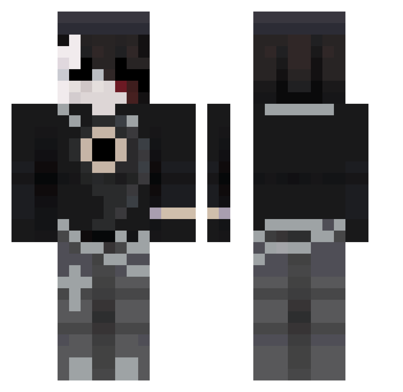 ashadder123 Minecraft skin, front and back view