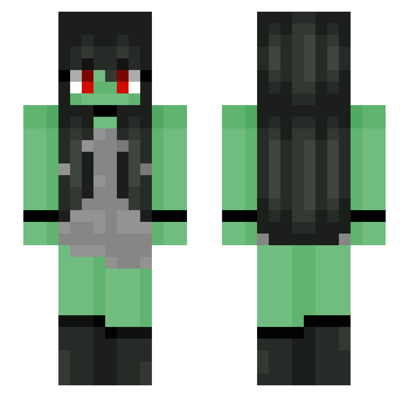 TheTenzon Minecraft skin, front and back view