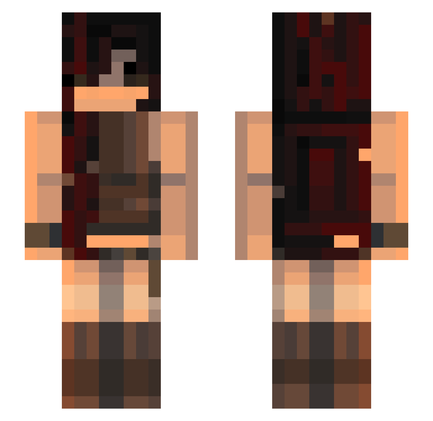 zukinini Minecraft skin, front and back view