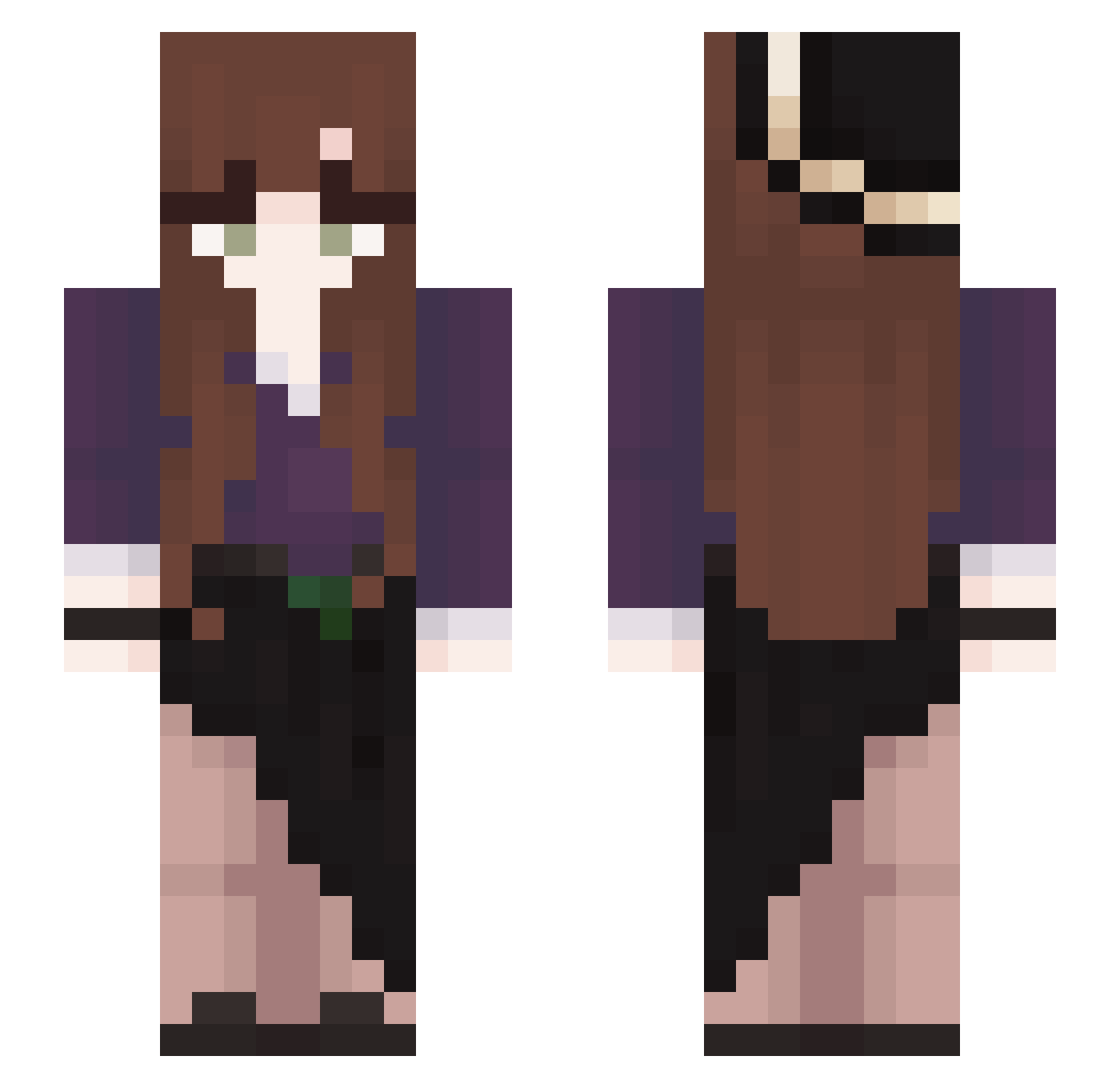 Apandagamer Minecraft skin, front and back view