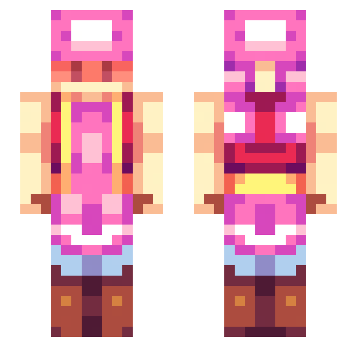 BlueToad64 Minecraft skin, front and back view