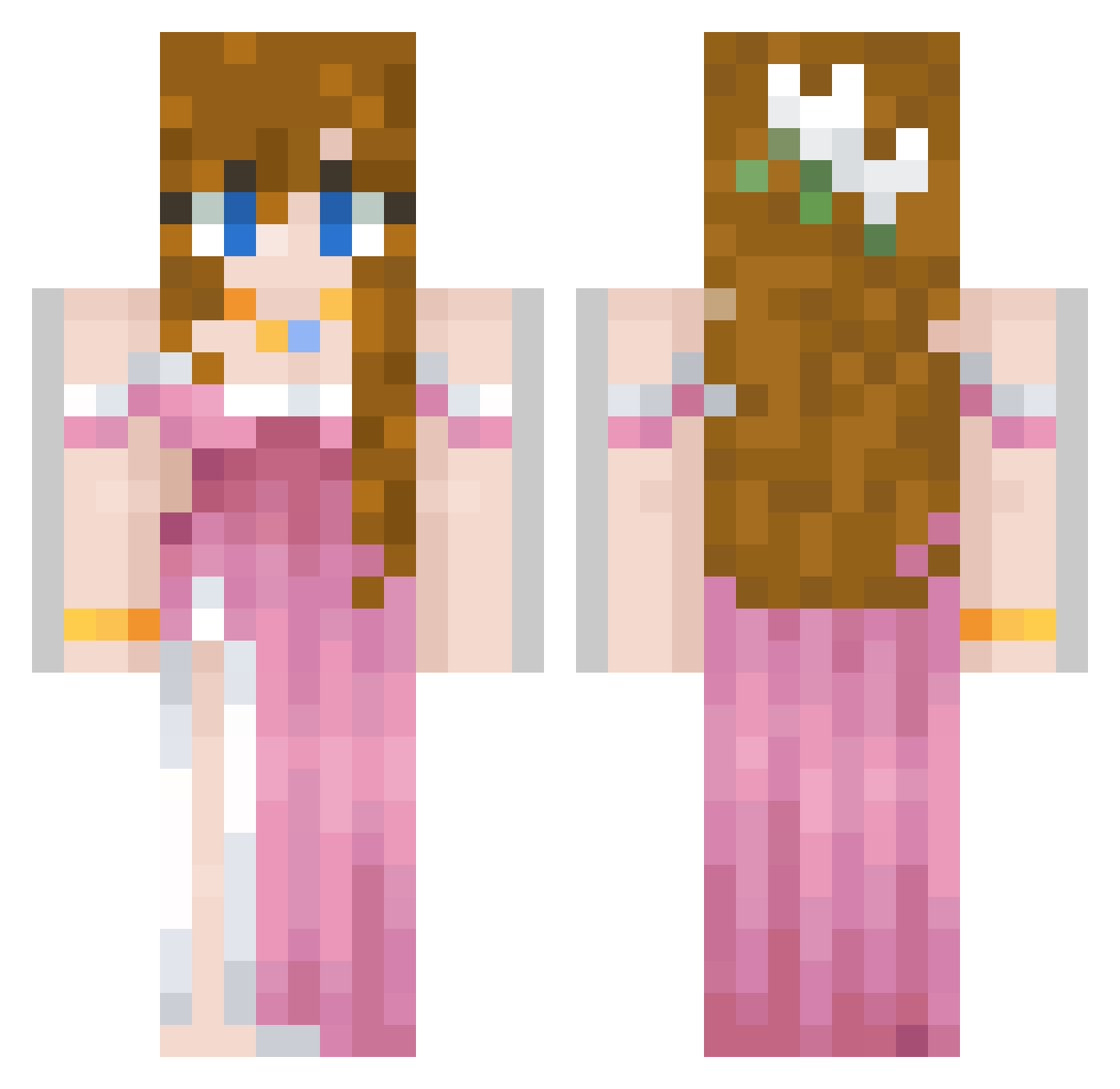 meggiemoomoo222 Minecraft skin, front and back view