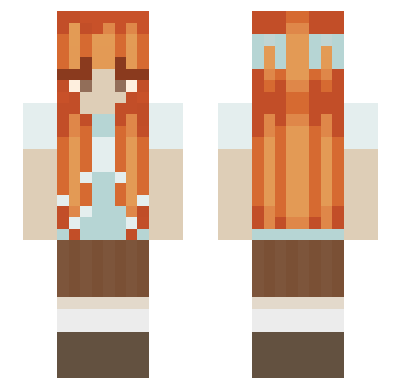 Sipa310 Minecraft skin, front and back view