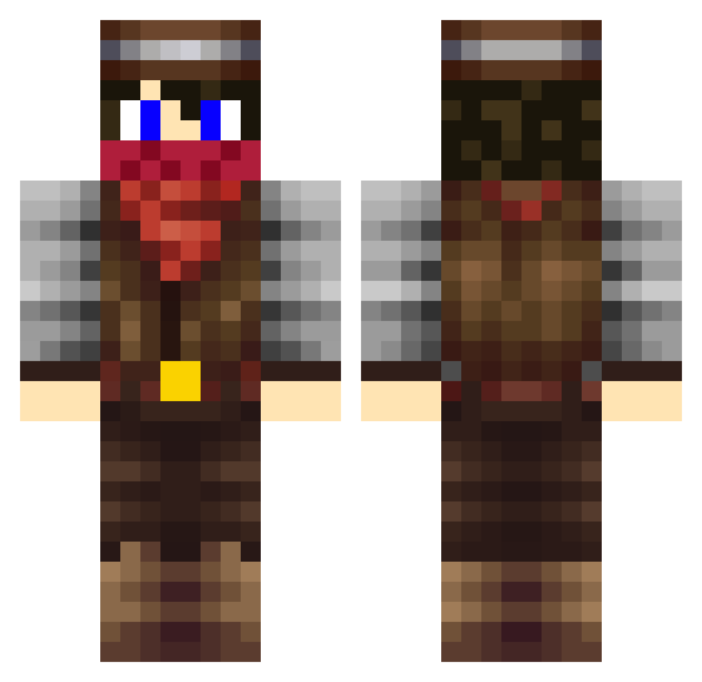 Parkeedo213 Minecraft skin, front and back view