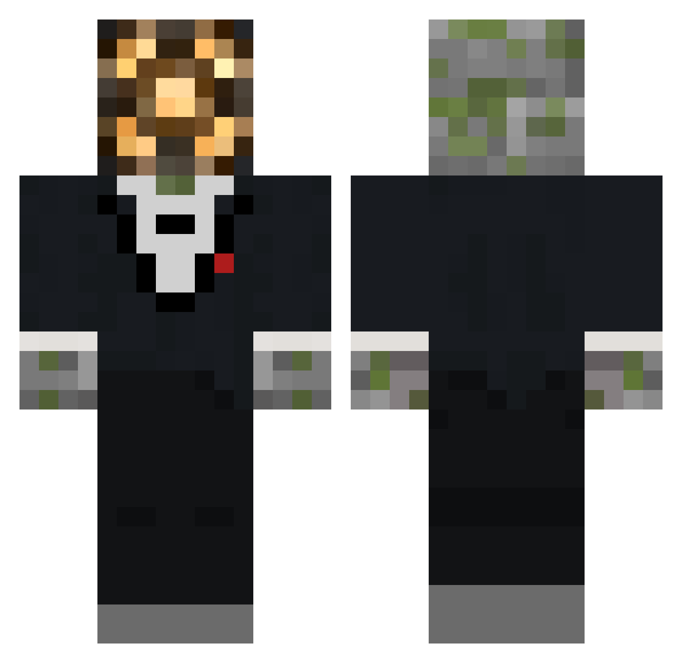 Dinnet9338 Minecraft skin, front and back view