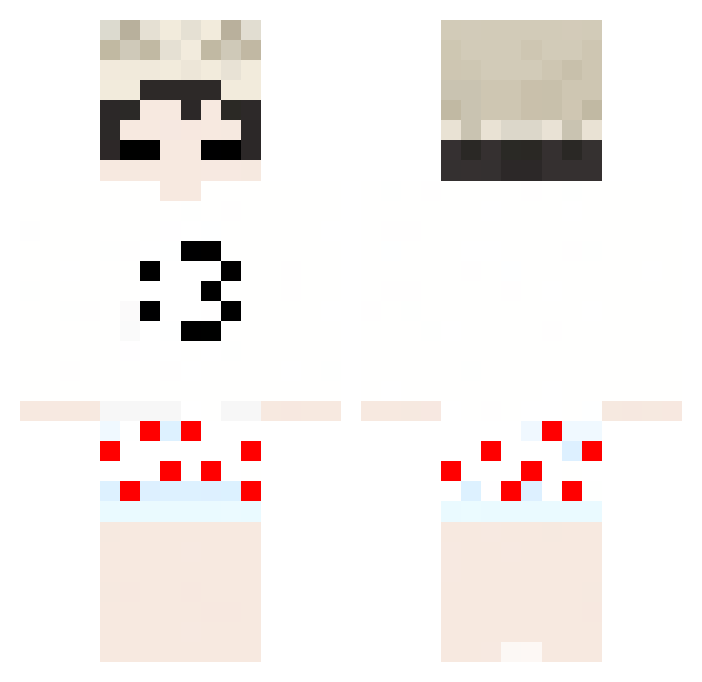 jumio Minecraft skin, front and back view