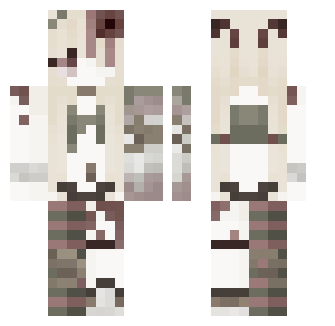 bbykiwi Minecraft skin, front and back view