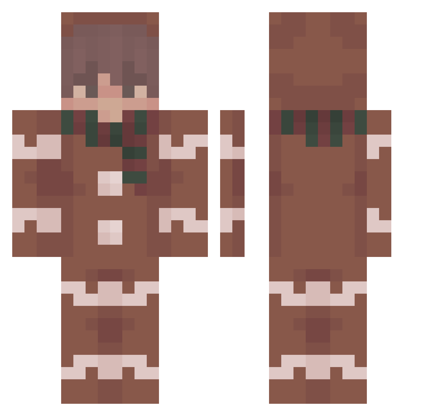 CtrlAltHome Minecraft skin, front and back view