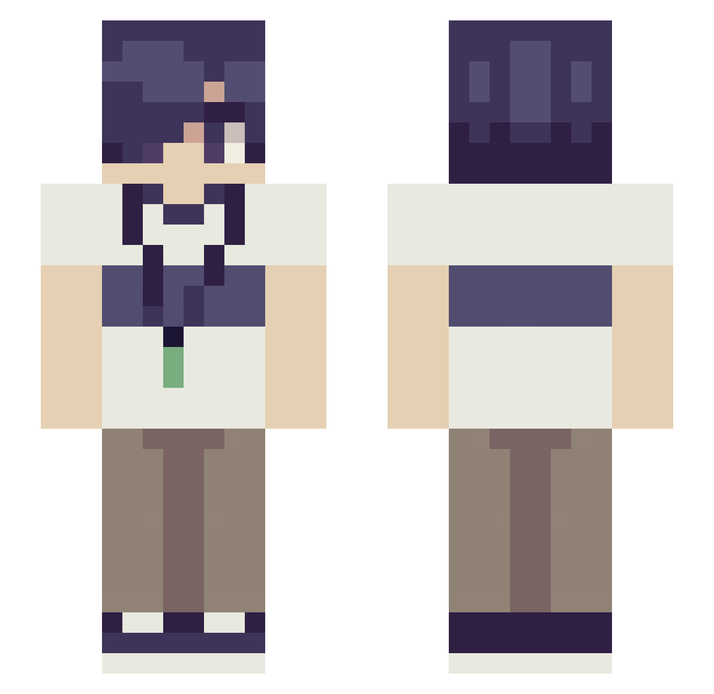 koulpi Minecraft skin, front and back view